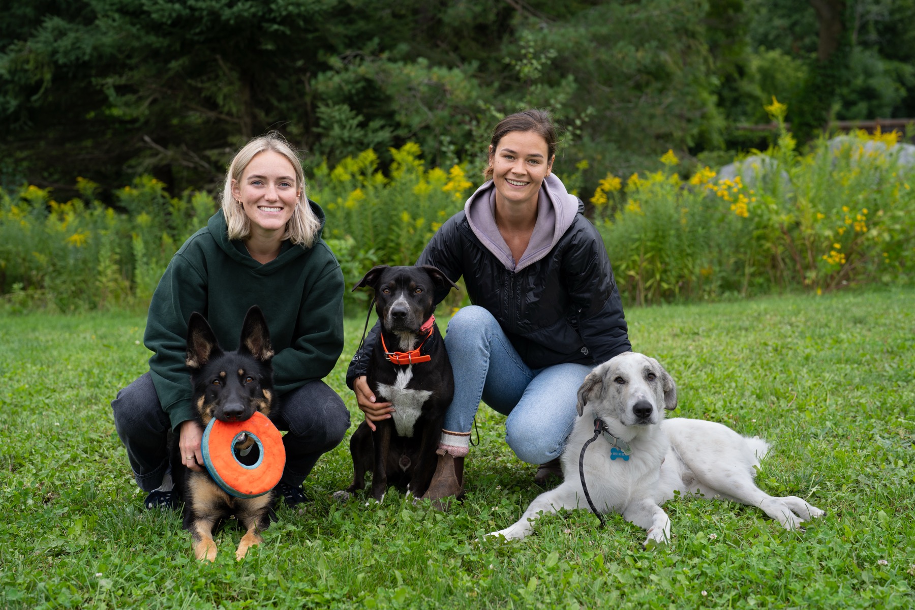 Hope and Alexis with client dogs